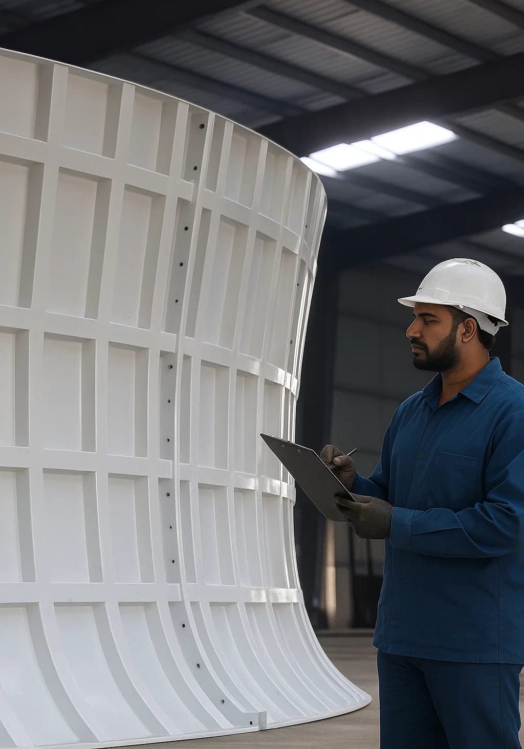 FRP Fan Stack / Fan Ring – Smooth Surface Fan Cylinder for Cooling Tower Efficiency FRP cooling tower fan stack (fan ring/cylinder) installed on top of an industrial cooling tower