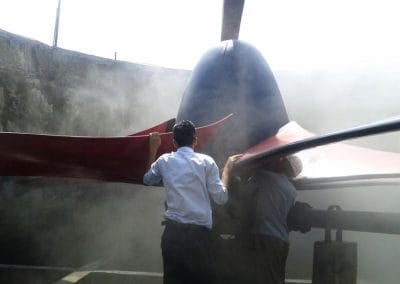28 Foot cooling tower fan installation